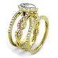 TK2129 - Two-Tone IP Gold (Ion Plating) Stainless Steel Ring with AAA Grade CZ  in Clear-3