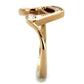 TK2130 - IP Rose Gold(Ion Plating) Stainless Steel Ring with Top Grade Crystal  in Clear-3