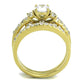 TK2133 - IP Gold(Ion Plating) Stainless Steel Ring with AAA Grade CZ  in Clear-2