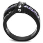 TK2140 - IP Black(Ion Plating) Stainless Steel Ring with AAA Grade CZ  in Amethyst-2