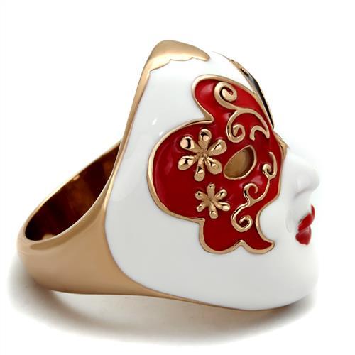 TK2142 - IP Rose Gold(Ion Plating) Stainless Steel Ring with Epoxy  in Multi Color-3