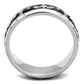 TK2154 - High polished (no plating) Stainless Steel Ring with Epoxy  in Jet-2