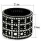 TK2155 - IP Black(Ion Plating) Stainless Steel Ring with Top Grade Crystal  in Black Diamond-1
