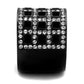 TK2155 - IP Black(Ion Plating) Stainless Steel Ring with Top Grade Crystal  in Black Diamond-3