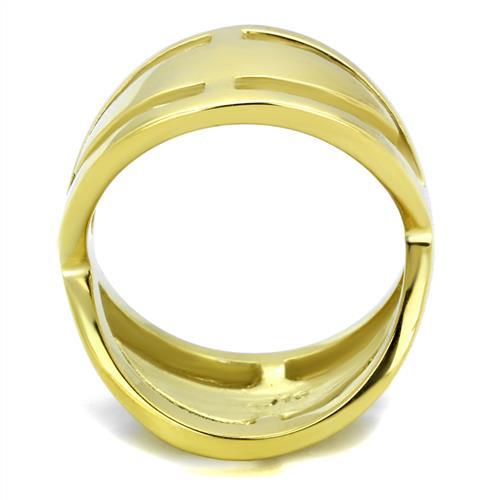 TK2157 - IP Gold(Ion Plating) Stainless Steel Ring with No Stone-2