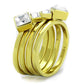TK2158 - IP Gold(Ion Plating) Stainless Steel Ring with Top Grade Crystal  in Clear-3