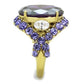 TK2160 - IP Gold(Ion Plating) Stainless Steel Ring with AAA Grade CZ  in Amethyst-3