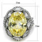 TK2162 - High polished (no plating) Stainless Steel Ring with AAA Grade CZ  in Citrine Yellow-1