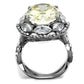 TK2162 - High polished (no plating) Stainless Steel Ring with AAA Grade CZ  in Citrine Yellow-2