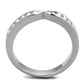 TK2163 - High polished (no plating) Stainless Steel Ring with Top Grade Crystal  in Clear-2