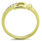 TK2164 - Two-Tone IP Gold (Ion Plating) Stainless Steel Ring with Top Grade Crystal  in Clear-2