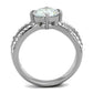 TK2165 - High polished (no plating) Stainless Steel Ring with AAA Grade CZ  in Clear-2