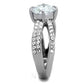 TK2165 - High polished (no plating) Stainless Steel Ring with AAA Grade CZ  in Clear-3