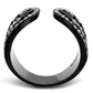 TK2166 - IP Black(Ion Plating) Stainless Steel Ring with Top Grade Crystal  in Black Diamond-2