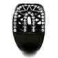 TK2166 - IP Black(Ion Plating) Stainless Steel Ring with Top Grade Crystal  in Black Diamond-3