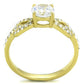 TK2168 - IP Gold(Ion Plating) Stainless Steel Ring with AAA Grade CZ  in Clear-2