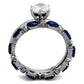 TK2175 - High polished (no plating) Stainless Steel Ring with AAA Grade CZ  in Clear-2