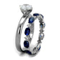 TK2175 - High polished (no plating) Stainless Steel Ring with AAA Grade CZ  in Clear-3