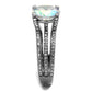 TK2179 - High polished (no plating) Stainless Steel Ring with AAA Grade CZ  in White AB-2