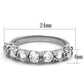 TK2182 - High polished (no plating) Stainless Steel Ring with AAA Grade CZ  in Clear-1