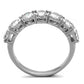 TK2182 - High polished (no plating) Stainless Steel Ring with AAA Grade CZ  in Clear-2