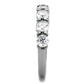 TK2182 - High polished (no plating) Stainless Steel Ring with AAA Grade CZ  in Clear-3