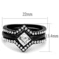 TK2185 - IP Black(Ion Plating) Stainless Steel Ring with Top Grade Crystal  in Clear-1