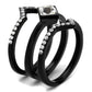 TK2185 - IP Black(Ion Plating) Stainless Steel Ring with Top Grade Crystal  in Clear-3