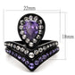 TK2186 - IP Black(Ion Plating) Stainless Steel Ring with AAA Grade CZ  in Amethyst-1