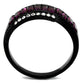 TK2191 - IP Black(Ion Plating) Stainless Steel Ring with Top Grade Crystal  in Amethyst-2