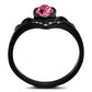 TK2192 - IP Black(Ion Plating) Stainless Steel Ring with Top Grade Crystal  in Rose-2