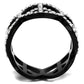 TK2194 - IP Black(Ion Plating) Stainless Steel Ring with Top Grade Crystal  in Clear-2