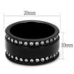 TK2195 - IP Black(Ion Plating) Stainless Steel Ring with Top Grade Crystal  in Clear-1
