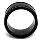 TK2195 - IP Black(Ion Plating) Stainless Steel Ring with Top Grade Crystal  in Clear-2