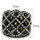 TK2197 - IP Black(Ion Plating) Stainless Steel Ring with Top Grade Crystal  in Metallic Light Gold-1