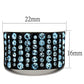 TK2198 - IP Black(Ion Plating) Stainless Steel Ring with Top Grade Crystal  in Sea Blue-1