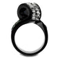 TK2199 - IP Black(Ion Plating) Stainless Steel Ring with Synthetic Synthetic Glass in Blue Zircon-2