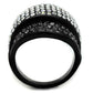 TK2200 - IP Black(Ion Plating) Stainless Steel Ring with Top Grade Crystal  in Multi Color-2