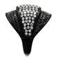 TK2200 - IP Black(Ion Plating) Stainless Steel Ring with Top Grade Crystal  in Multi Color-3