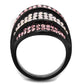 TK2201 - IP Black(Ion Plating) Stainless Steel Ring with Top Grade Crystal  in Multi Color-2