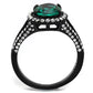 TK2202 - IP Black(Ion Plating) Stainless Steel Ring with Synthetic Synthetic Glass in Blue Zircon-2