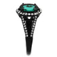 TK2202 - IP Black(Ion Plating) Stainless Steel Ring with Synthetic Synthetic Glass in Blue Zircon-3