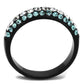 TK2205 - IP Black(Ion Plating) Stainless Steel Ring with Top Grade Crystal  in Sea Blue-2