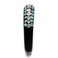 TK2205 - IP Black(Ion Plating) Stainless Steel Ring with Top Grade Crystal  in Sea Blue-3