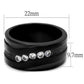 TK2210 - IP Black(Ion Plating) Stainless Steel Ring with AAA Grade CZ  in Clear-1