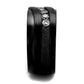 TK2210 - IP Black(Ion Plating) Stainless Steel Ring with AAA Grade CZ  in Clear-3