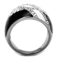 TK2211 - High polished (no plating) Stainless Steel Ring with Top Grade Crystal  in Clear-2