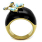 TK2212 - IP Gold(Ion Plating) Stainless Steel Ring with Top Grade Crystal  in White AB-2