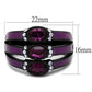 TK2213 - IP Black(Ion Plating) Stainless Steel Ring with Top Grade Crystal  in Amethyst-1