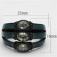 TK2214 - IP Black(Ion Plating) Stainless Steel Ring with Top Grade Crystal  in Black Diamond-1